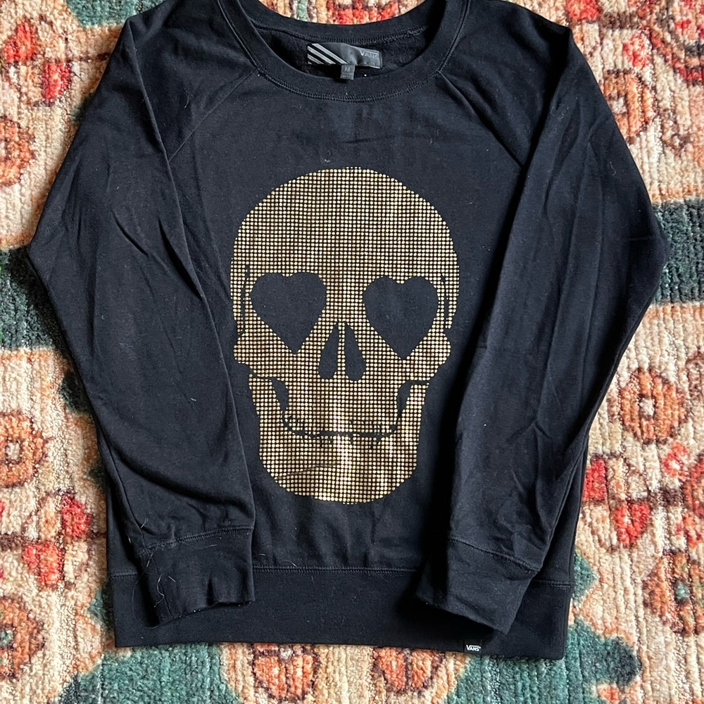 Black Skull Heart Eyes Sweatshirt